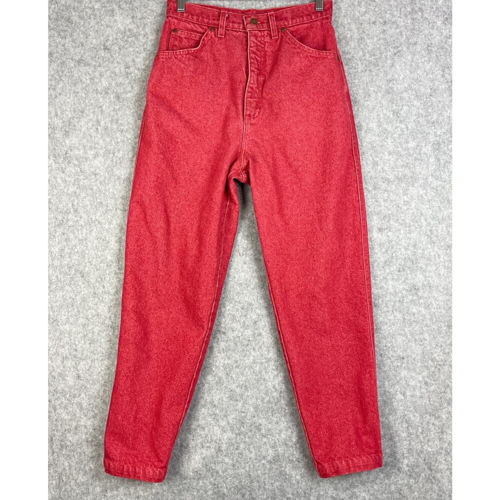 Vintage Lands End Jeans Womens 10 Red Tapered High Rise Mom‎ USA Made 80s